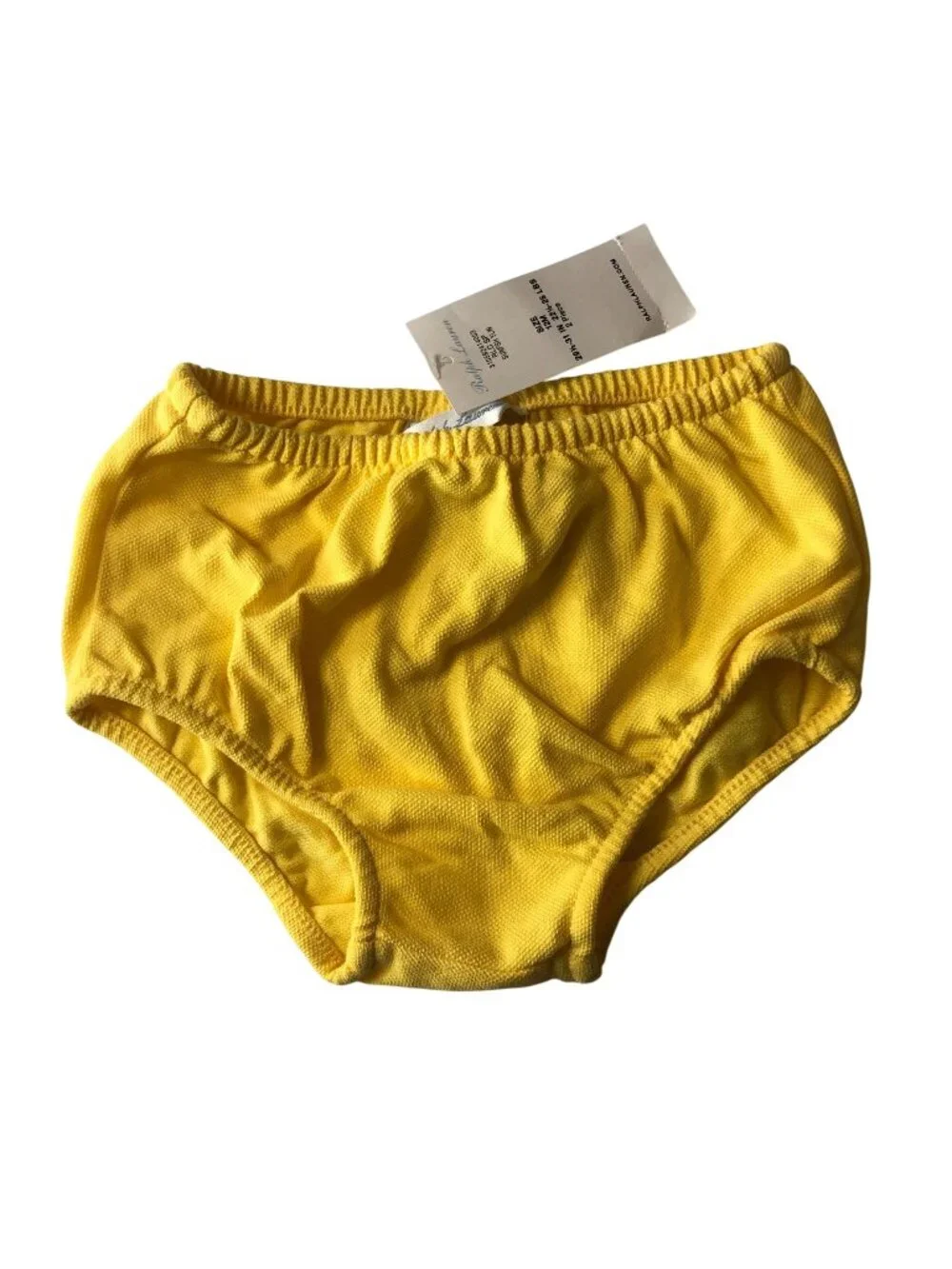Ralph Lauren Baby Diaper Cover Shorts Yellow Cotton 12m